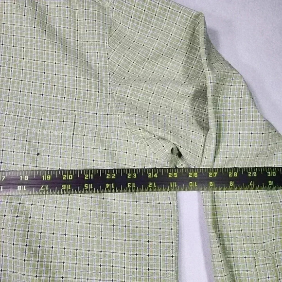 BUGATCHI Men's Dress Shirt XL Long Sleeve Woven Plaid Green - Picture 8 of 16
